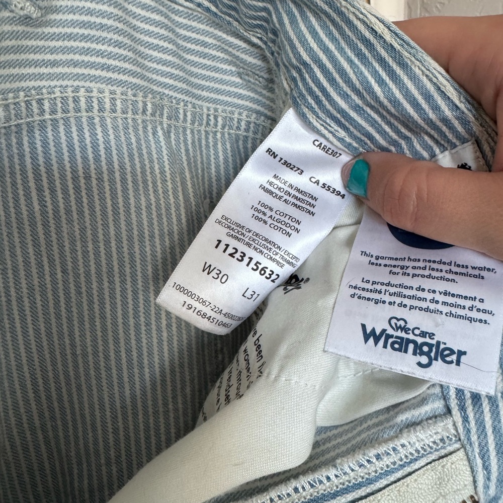 Wrangler Women's Striped Blue Jeans Overalls